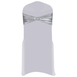 Berkfield Home 25 pcs Stretchable Chair Band with Diamond Buckle Silver - thumbnail 2