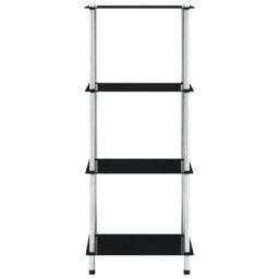 Berkfield Home 4-Tier Shelf Black 40x40x100 cm Tempered Glass - Size: 40 x 40 x 100 cm - thumbnail 2