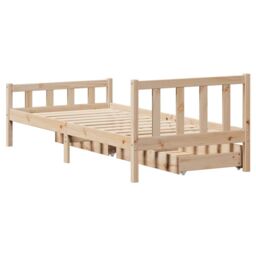 Berkfield Home Bed Frame without Mattress 90x190 cm Single Solid Wood Pine in Brown - thumbnail 6