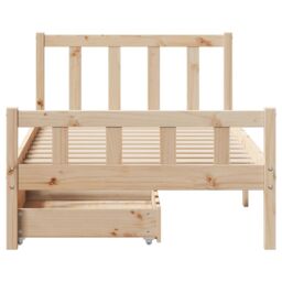 Berkfield Home Bed Frame without Mattress 90x190 cm Single Solid Wood Pine in Brown - thumbnail 4