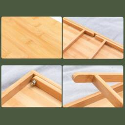 VOGREX Bamboo Folding Low Coffee Tatami Table in Beige - thumbnail 3