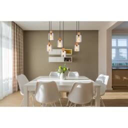 Netlighting Aleidis Cluster Pendant Matt Black Smoke Glass Shade 6x E27 - thumbnail 4