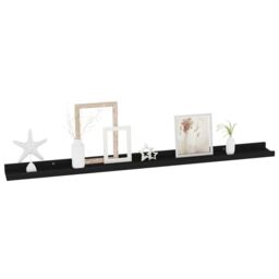 Berkfield Home Wall Shelves 4 pcs Black 100x9x3 cm - Size: 100 x 9 x 3 cm - thumbnail 3