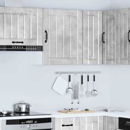 Berkfield Home Kitchen Wall Cabinet Lucca Concrete Grey Engineered Wood - thumbnail 4