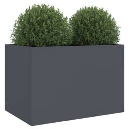 Berkfield Home Planter Anthracite 62x40x39 cm Steel in Charcoal - Size: 62 x 40 x 39 cm - thumbnail 4