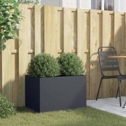 Berkfield Home Planter Anthracite 62x40x39 cm Steel in Charcoal - Size: 62 x 40 x 39 cm - thumbnail 1