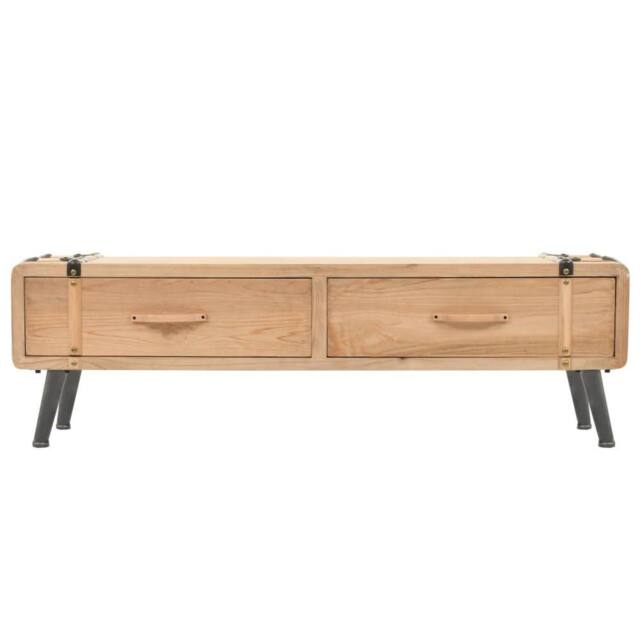 Berkfield Home TV Cabinet Solid Fir Wood 120x33x35 cm in Brown - Size: 120 x 33 x 35 cm - image 1