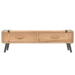 Berkfield Home TV Cabinet Solid Fir Wood 120x33x35 cm in Brown - Size: 120 x 33 x 35 cm - thumbnail 1