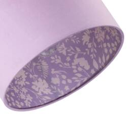 Happy Homewares Lilac Cotton Drum Lamp Shade with Inner White Floral Pattern Lining - Size: 10 inches - thumbnail 5