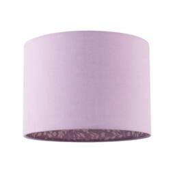 Happy Homewares Lilac Cotton Drum Lamp Shade with Inner White Floral Pattern Lining - Size: 10 inches - thumbnail 1