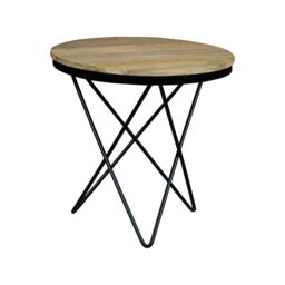 Jaipur Furniture Ltd Ravi Star Leg Round Side Table - Mango Wood/Iron - L51 x W51 x H50 cm - Mango Light Finish in Brown - thumbnail 2
