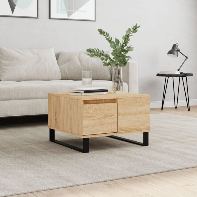 Berkfield Home Coffee Table Sonoma Oak 55x55x36.5 cm Engineered Wood in Brown - image 1