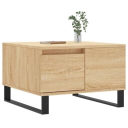 Berkfield Home Coffee Table Sonoma Oak 55x55x36.5 cm Engineered Wood in Brown - thumbnail 3