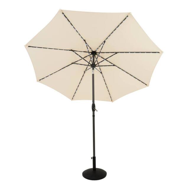 Monstershop LED Tilt Parasol 2.7m With Tilt Base - Cream in Beige - image 1