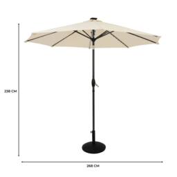 Monstershop LED Tilt Parasol 2.7m With Tilt Base - Cream in Beige - thumbnail 5