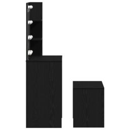 Berkfield Home Dressing Table Set with LED Black Oak Engineered Wood - thumbnail 9