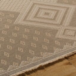 Livabliss Mystery-Washable Tan Beige Ivory Modern Jute Living Dining Rug - Size: 118 cm x 170 cm - thumbnail 8