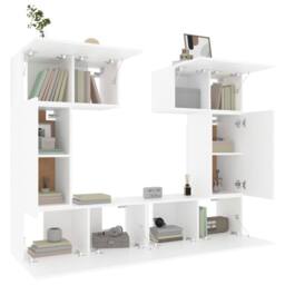 Berkfield Home Classic 6 Piece TV Cabinet Set White Engineered Wood - thumbnail 4