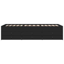 Berkfield Home Daybed with Drawers without Mattress Black 100x200 cm - thumbnail 4