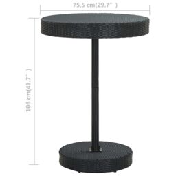 Berkfield Home Garden Table Black 75.5x106 cm Poly Rattan - thumbnail 4