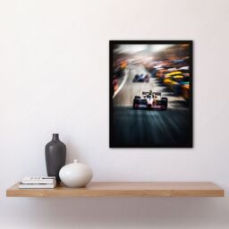 Artery8 Wall Art Print F1 Motorsport Speed Blur Racing Car For Him Fan Man Cave Art Framed - Size: A4 - thumbnail 4