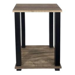EONLION Light Walnut 2 Tier Side Table With Shelf - Size: 100 cm - thumbnail 5