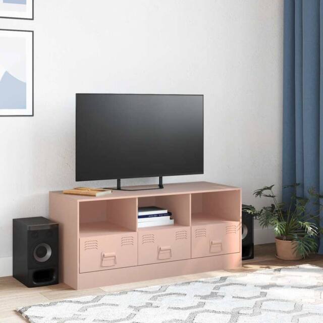 Berkfield Home TV Cabinet Pink 99x39x44 cm Steel - Size: 99 x 39 x 44 cm - image 1