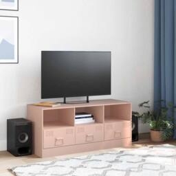 Berkfield Home TV Cabinet Pink 99x39x44 cm Steel - Size: 99 x 39 x 44 cm