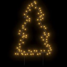 Berkfield Home Warm Christmas Light Decoration with Spikes Tree 80 LEDs 60 cm in Black