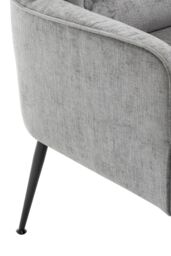 Living and Home Modern Chenille Upholstered Leisure Chair in Grey - thumbnail 7