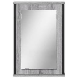 Berkfield Home Sturdy Bathroom Mirror Cabinet Grey Sonoma 42x12x60 cm Engineered Wood - Size: 42 x 12 x 60 cm - thumbnail 4
