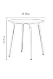Life Interiors 80 CM Round Wooden Dining Table Small Kitchen Table in Black - thumbnail 6