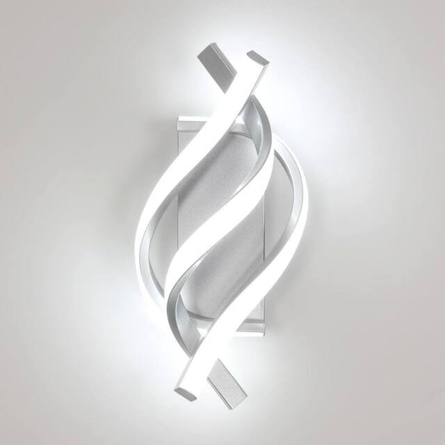 Goeco LED Interior Wall Light 22W Modern Design Aluminium Wall Light 6500K in Silver - image 1