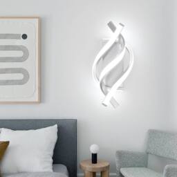 Goeco LED Interior Wall Light 22W Modern Design Aluminium Wall Light 6500K in Silver - thumbnail 2