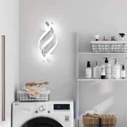 Goeco LED Interior Wall Light 22W Modern Design Aluminium Wall Light 6500K in Silver - thumbnail 3