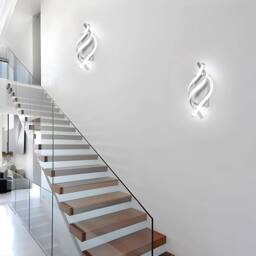 Goeco LED Interior Wall Light 22W Modern Design Aluminium Wall Light 6500K in Silver - thumbnail 8