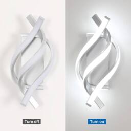 Goeco LED Interior Wall Light 22W Modern Design Aluminium Wall Light 6500K in Silver - thumbnail 5