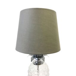 First Choice Lighting Pair of Chrome Pineapple Touch Lamps with Grey Shades in Silver - thumbnail 7