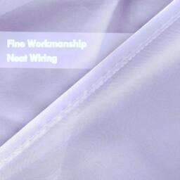 Luxury Living Voile Tab Top Curtain Pair with Crystal Tie Backs Sheer Window Panels in Lilac - Size: 145 cm width x 122 cm drop - thumbnail 6