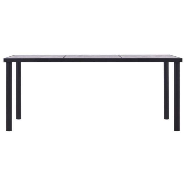 Berkfield Home Dining Table Black & Concrete Grey 180x90x75 cm MDF - Size: 180 x 90 x 75 cm - image 1