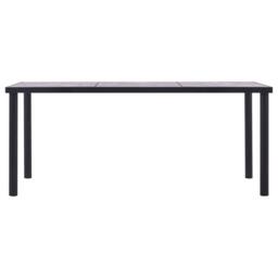 Berkfield Home Dining Table Black & Concrete Grey 180x90x75 cm MDF - Size: 180 x 90 x 75 cm