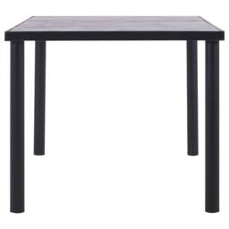 Berkfield Home Dining Table Black & Concrete Grey 180x90x75 cm MDF - Size: 180 x 90 x 75 cm - thumbnail 3