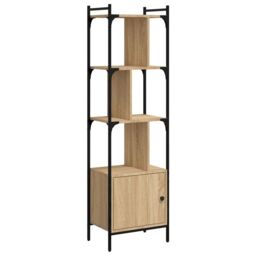Berkfield Home Bookcase with Door Sonoma Oak 44.5x30x154.5 cm Engineered Wood in Brown - thumbnail 2