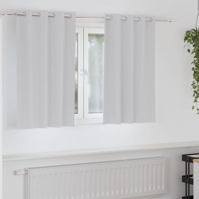 Berkfield Home Curtains with Curtains 2 pcs Pale grey 140 x 140 cm Polyester - image 1