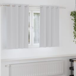 Berkfield Home Curtains with Curtains 2 pcs Pale grey 140 x 140 cm Polyester - thumbnail 1