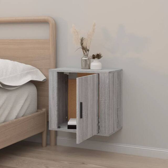 Berkfield Home Elegant Wall-mounted Bedside Cabinet Grey Sonoma 50x30x47 cm - Size: 50 x 30 x 47 cm - image 1