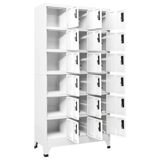 Berkfield Home Locker Cabinet White 90x40x180 cm Steel - Size: 90 x 40 x 180 cm - image 1