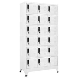Berkfield Home Locker Cabinet White 90x40x180 cm Steel - Size: 90 x 40 x 180 cm - thumbnail 2