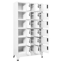 Berkfield Home Locker Cabinet White 90x40x180 cm Steel - Size: 90 x 40 x 180 cm - thumbnail 1