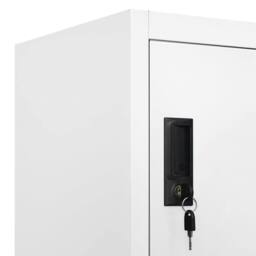 Berkfield Home Locker Cabinet White 90x40x180 cm Steel - Size: 90 x 40 x 180 cm - thumbnail 7